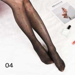 Sexy Women Love Dot Embroidery Silk Stocking Thin Vintage Faux Tattoo Thigh Sheer Pantyhose Female Elastic Hosiery Girls Tights