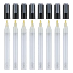 6Pcs Empty Refillable Markers blank Paint Pen Graffiti Markers Acrylic Markers Round/Chisel Tip for Coloring Painting