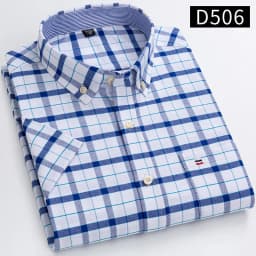 New Men's Social Shirt Short Sleeve 100% Pure Cotton Oxford Soft Buttoned Plaid Formal Male Clothes Pocket Social Shirt S-7XL