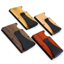 Minimalist Wallet for Men & Women - Slim RFID Wallet, Credit Card Holder & Money Clip, Easily Removable Money & Cards (Walnut)