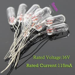 Evemodel 100pcs 2.5mm 3mm 4mm 5mm Clear Mini Bulbs Grain of Wheat Bulbs Incandescent Filament Lights 1.5V 3V 6V 12V
