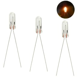 Evemodel 100pcs 2.5mm 3mm 4mm 5mm Clear Mini Bulbs Grain of Wheat Bulbs Incandescent Filament Lights 1.5V 3V 6V 12V
