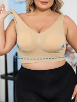 Women's Plus Size Bras with No Wire Shaping and Lifting to Prevent Spillage and Sagging - Detachable Pads