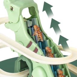 Dinosaur Climbing Slide Music Toy with 3 Dinosaurs, Puzzle Fun Electric Slide Toy Car, Halloween Boy and Girl Christmas Gift