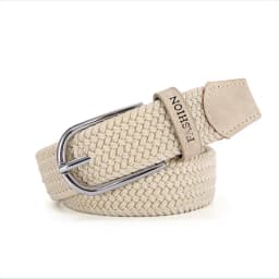 Non-perforated belt ladies all-in-one jeans canvas belt woven elastic pin buckle student slacker cloth belt