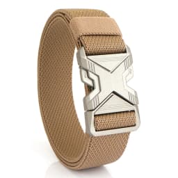 VATLTY 3.4cm Elastic Belt for Men Quick Release Metal Buckle Tactical Outdoor Casual Belt Tight Woven Thin Belt Waistband Male