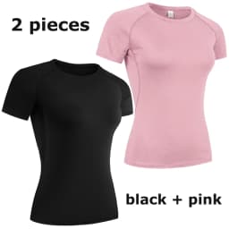Women's Compression Shirt Short Sleeve Athletic Yoga Running T-Shirt Summer Gym Workout Quick Dry Stretchy Tees Tops Baselayer