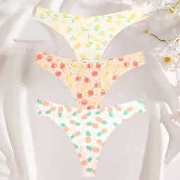 3PCS/SET Sexy G-String For Women Colorful Bikini Female Underwear T-back Intimates Lingerie Seamless Low Waist Underpants Lady