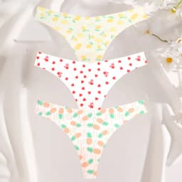 3PCS/SET Sexy G-String For Women Colorful Bikini Female Underwear T-back Intimates Lingerie Seamless Low Waist Underpants Lady