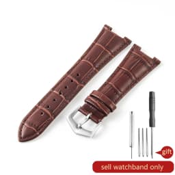 For Patek Philippe Nautilus Series 5711 5712 5980 Genuine Leather Cowhide Waterproof Watch Strap with Steel Joint 25mm