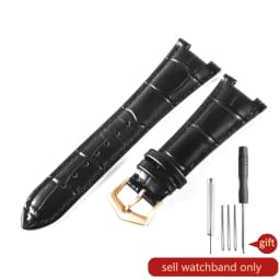 For Patek Philippe Nautilus Series 5711 5712 5980 Genuine Leather Cowhide Waterproof Watch Strap with Steel Joint 25mm