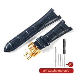 For Patek Philippe Nautilus Series 5711 5712 5980 Genuine Leather Cowhide Waterproof Watch Strap with Steel Joint 25mm