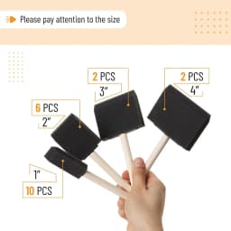 20Pcs Foam Paint Brushes, 1”, 2”, 3" 4”, Sponge Brushes, Sponge Paint Brush, Foam Brushes for Painting, Staining, Paint Sponges