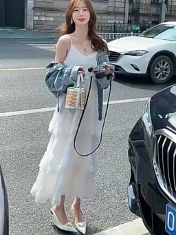 Summer Befree Long Vintage Casual Ruffles Elegant Maxi Strap Camis Silky Beach Lace Elegant Party Dress Vestidos Sexy Women