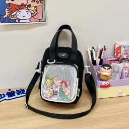 Girls New Cute 20cm Doll Bag Y2K Versatile Transparent Pocket Shoulder Crossbody Bags Simple Basic Ita Bag Student Handbag Purse