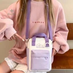 Girls New Cute 20cm Doll Bag Y2K Versatile Transparent Pocket Shoulder Crossbody Bags Simple Basic Ita Bag Student Handbag Purse