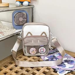 Girls New Cute 20cm Doll Bag Y2K Versatile Transparent Pocket Shoulder Crossbody Bags Simple Basic Ita Bag Student Handbag Purse