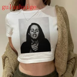 Crop Top Lana Del Rey Ldr Sailing Graphics T Shirt Cropped Harajuku Women Vintage Short-Sleeve T-Shirt Streetwear Female Tshirt