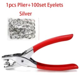 1 Set 1/4 Inch Grommet Eyelet Plier Set, Eyelet Hole Punch Pliers Kit With 100 Metal Eyelets, Grommet Tool Kit For Leather Cloth