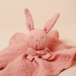 Baby Rabbit Square Comforter Towel Elegant Bow Decor Rabbit Square Blanket For Kids Cute Embroidery Infant Saliva Towel