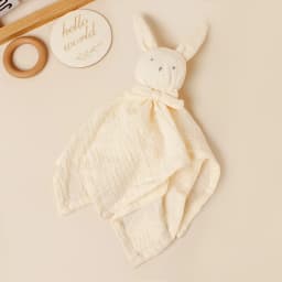 Baby Rabbit Square Comforter Towel Elegant Bow Decor Rabbit Square Blanket For Kids Cute Embroidery Infant Saliva Towel