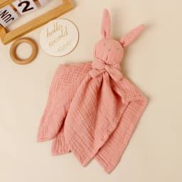 Baby Rabbit Square Comforter Towel Elegant Bow Decor Rabbit Square Blanket For Kids Cute Embroidery Infant Saliva Towel