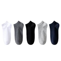 5 Pairs Men Ankle Socks Cotton Boat Black Solid Color Thin Breathable Comfortable High Quality Black White Low Cut Short Socks
