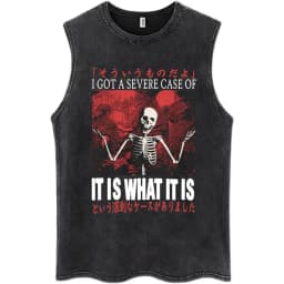 Nothing To Lose Japanese Rat Print Wash Tank Tops Men Women Hip Hop Harajuku Sleeveless T Shirts Loose Casual Cotton Streetwear