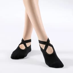 Non-Slip Yoga Socks with Bandage Cotton Backless Pilates Socks for Women Fitness Ballet Dance Workout Sport Socks Slipper
