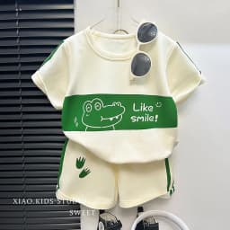 Children's Sets Mother Kids Clothes Boys Girl T-shirt Shorts 2PCS Short Sleeve Baby Children Clothing Toddler Suit Suit Striped