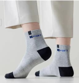 5 Pairs Cotton Sock for Men Sport Breathable Soft Letter Fashion Sneakers High Elastic Middle Tube Stocking Towel Sox Summer