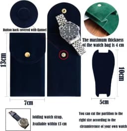 Embers Watch Bag Blue Black Flannelette Gift Bag Travel Storage Case Durable Portable Watch Dust Protection Case