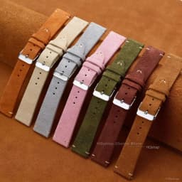 Quick Release Soft Suede Strap 22mm 18mm 20mm for Samsung Watch6 5/4/3 Calfskin Bracelet for Women Men Wristband Hand Sewn Band