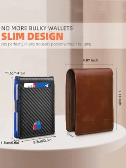 Minimalist Men's Wallet Multifunctional RFID Blocking Front Pocket Portable Card Holder Solid Color Large Capacity 11 Cardwallet