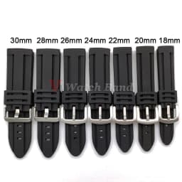 30mm 28mm 26mm 24mm Rubber Watch Strap 18mm 20mm 22mm Men's Sport Watchband Soft Diving Waterproof Silicone Wrist Belt Bracelet