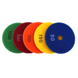 RIJILEI 5PCS 4 Inch Stone Polishing Pads 100mm Flexible Wet concrete Floor Polishing Pad for Granite Marble Grinding Disc
