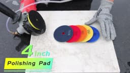 RIJILEI 5PCS 4 Inch Stone Polishing Pads 100mm Flexible Wet concrete Floor Polishing Pad for Granite Marble Grinding Disc