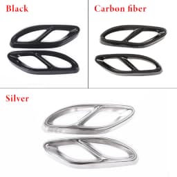 For Mercedes Benz A B C E GLA GLC GLE GLS CLS Class Stainless Steel Car Rear Exhaust Muffler Pipe Cover Trim Tail Throat Frame