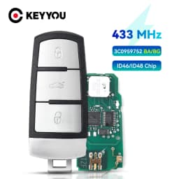 KEYYOU 3C0959752BG / BA Keyless Go Remote Car Key 3 Button 434MHz PCF7936 ID46 for VW for Volkswagen Passat CC Passat Magotan