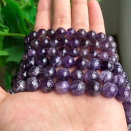 Natural Stone Purple Amethysts Loose Beads for Jewelry Making Flower Quartz Round Beads DIY Bracelet Accessories 4 6 8 10 12mm