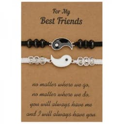 2pcs/set Minimalist Sun Moon Charm Couple Bracelet Friendship Jewelry Gift Handmade Adjustable Braided Rope Bracelets Wholesale