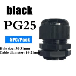 1/2/5/10pcs Waterproof Cable Gland Cable Entry IP68 PG7-PG36 White/Black Nylon Plastic Connector Joint