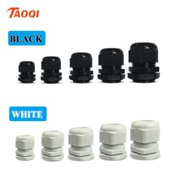 1/2/5/10pcs Waterproof Cable Gland Cable Entry IP68 PG7-PG36 White/Black Nylon Plastic Connector Joint