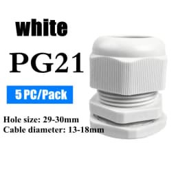 1/2/5/10pcs Waterproof Cable Gland Cable Entry IP68 PG7-PG36 White/Black Nylon Plastic Connector Joint
