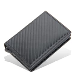 Magnet Rfid Blocking Credit Card Holder Case for Men Unisex Leather ID Bank Wallets with Magnetic Buckle Closer Small PU Purse