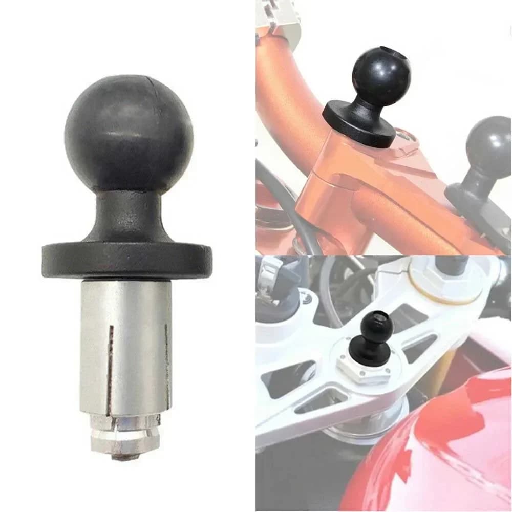 Motorcycle Bike Aluminum Mount Fork Stem Base Set W/ Ball Head For RAM Mount Compatible With A Variety Of Connecting Rod/bracket
