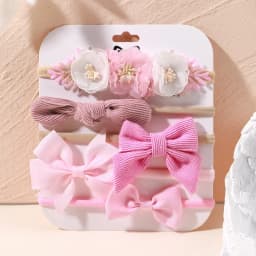 5Pcs/lot Baby Elastic Nylon Headband Newborn Lovely Flower Lace Bow Head Band for Girl Infant Toddler Soft Babe Hair Accessories