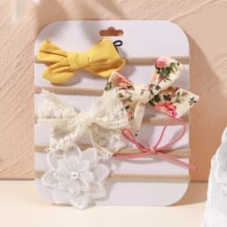 5Pcs/lot Baby Elastic Nylon Headband Newborn Lovely Flower Lace Bow Head Band for Girl Infant Toddler Soft Babe Hair Accessories