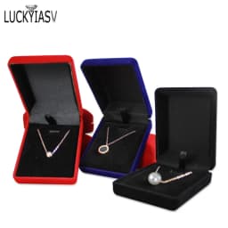 Wholesale Black Velvet Wedding Bride Jewelry Necklace Pendant Box Gift Colar Earrings Trinket Display Case Holder Organizer