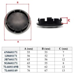 4pcs 55mm 56mm 65mm 70mm Car Styling Wheel Center Hub Caps For VW GTI Polo Golf 4 5 6 7 8 Touran CC Passat B5 B6 B7 accessories
